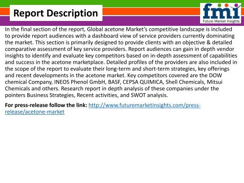 Acetone Market Will hit at a CAGR of 3% by 2014 to 2020