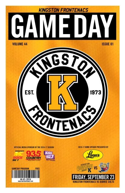 Kingston Frontenacs GameDay September 23, 2016