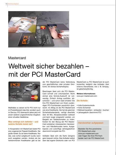 PCI stellt Ihr Projekt vor - PCI-Augsburg GmbH