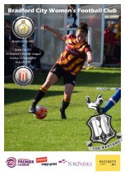 Bradford City WFC vs Stoke City LFC Programme