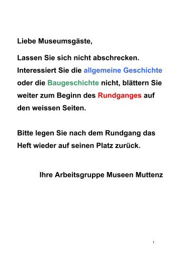 Bauernhausmuseum-Fuehrer.pdf - Online-Heimatkunde Muttenz