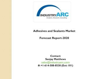 Adhesives and Sealants Market: high demand for joint sealants products