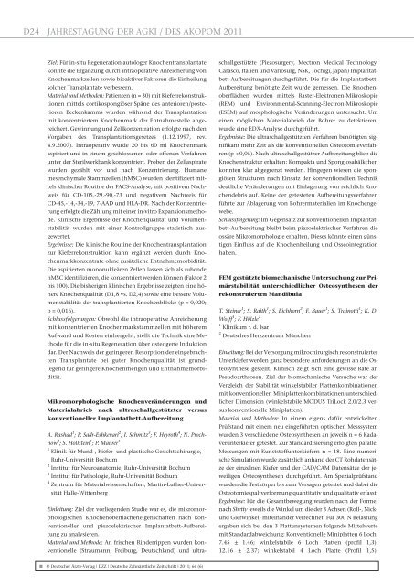 Abstracts - Arbeitsgemeinschaft für Kieferchirurgie