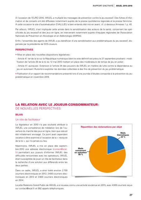 RAPPORT D’ACTIVITÉ