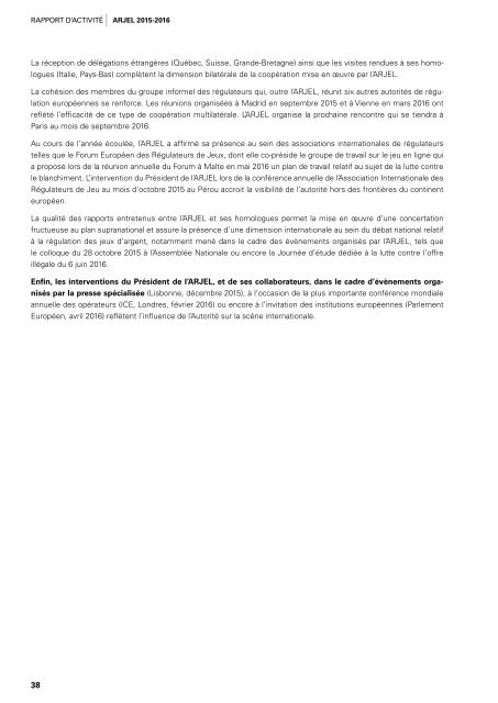 RAPPORT D’ACTIVITÉ