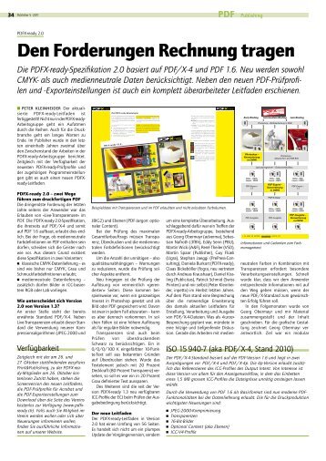 Die PDFX-ready-Spezifikation 2.0 basiert auf PDF/X-4 ... - Publisher