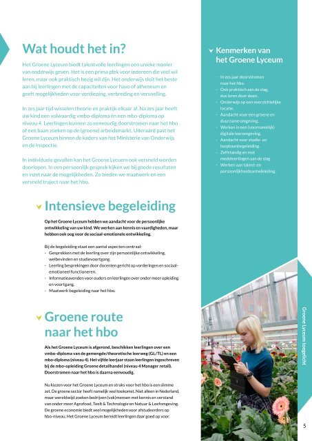 Brochure Groene Lyceum 'Jouw groene route naar het hbo' 17/18