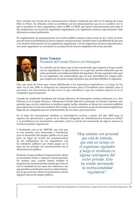 Institucionalidad de Organismos Reguladores, Fiscalizadores y Supervisores de la Actividad Empresarial - Coloquios