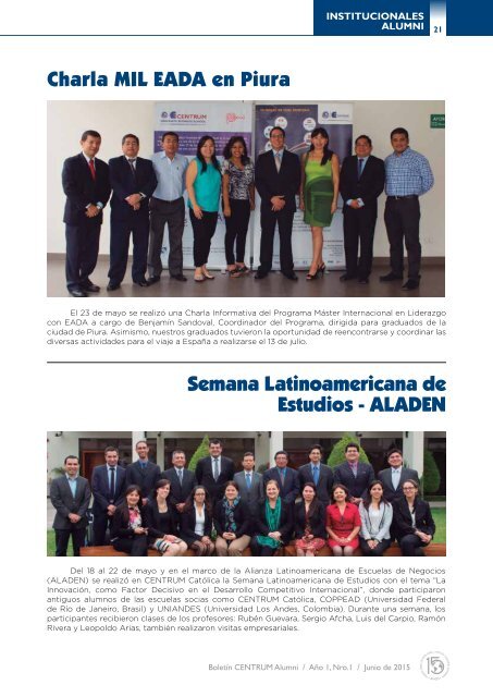 Boletín ALUMNI N° 1- junio 2015