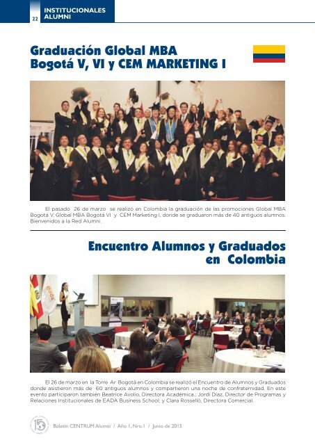 Boletín ALUMNI N° 1- junio 2015