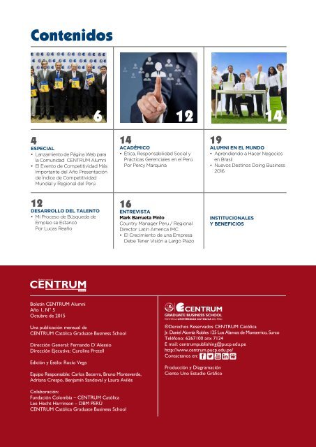 Boletín ALUMNI N° 5 - octubre  2015