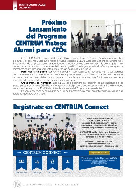 Boletín ALUMNI N° 5 - octubre  2015