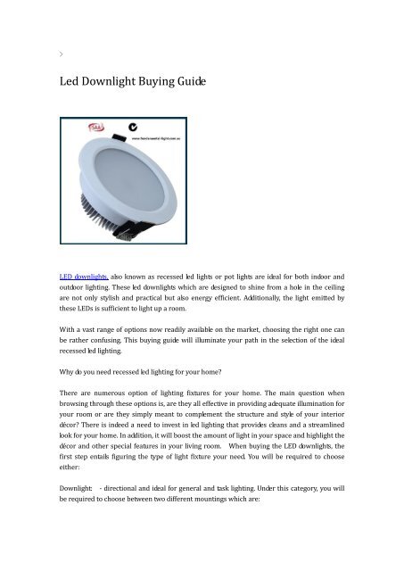 LED Downlight Buying Guide  pdf