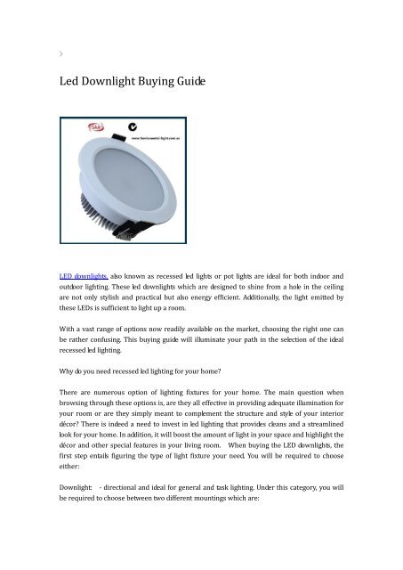 LED Downlight Buying Guide pdf