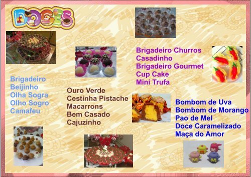 Bolos, Doces, Salgados, Tortas e Paes