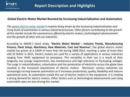 Electric Motor Market - Industry Analysis, Share, Size, Growth & Forecast