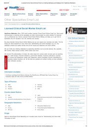 Licensed Clinical Social Workers Email List