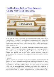 Build a Clear Path to Your Products Online with Good Taxonomy
