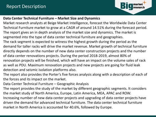 Global Data Center Technical Furniture Market Forecast to 2021