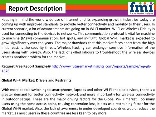 Wi-Fi Market Global Industry Analysis, size, share and Forecast 2016-2026