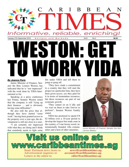 Caribbean Times 2nd Issue - Tuesday 27th September 2016