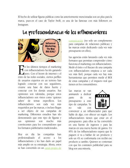 Revista digital, influencers y mailing SR.