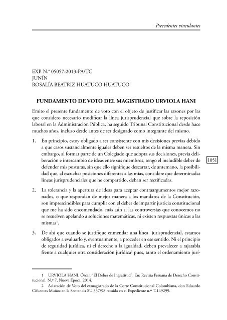 JURISPRUDENCIA RELEVANTE DEL TRIBUNAL CONSTITUCIONAL