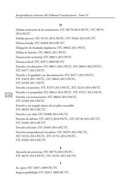 JURISPRUDENCIA RELEVANTE DEL TRIBUNAL CONSTITUCIONAL