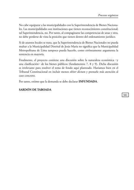 JURISPRUDENCIA RELEVANTE DEL TRIBUNAL CONSTITUCIONAL