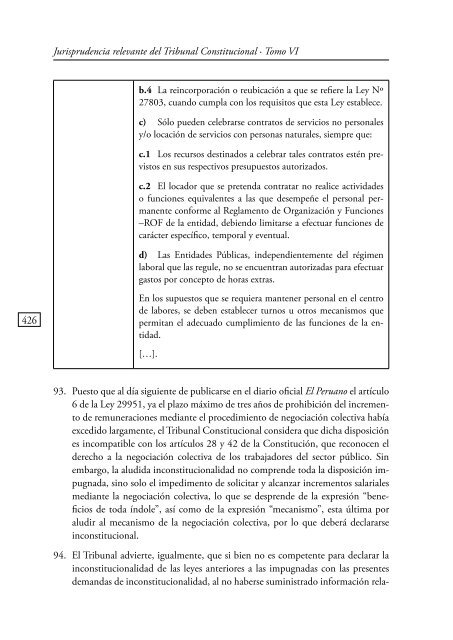 JURISPRUDENCIA RELEVANTE DEL TRIBUNAL CONSTITUCIONAL