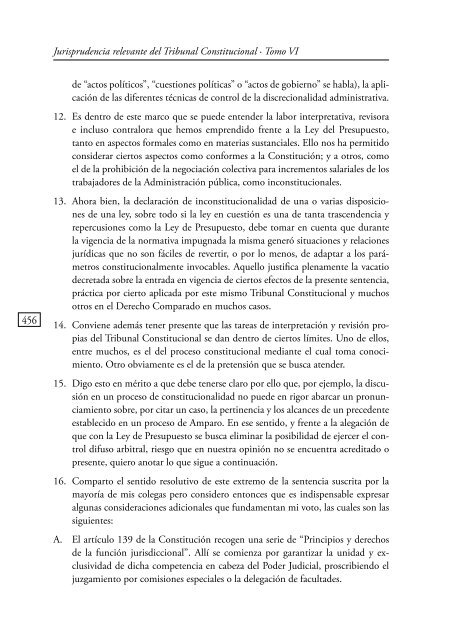 JURISPRUDENCIA RELEVANTE DEL TRIBUNAL CONSTITUCIONAL