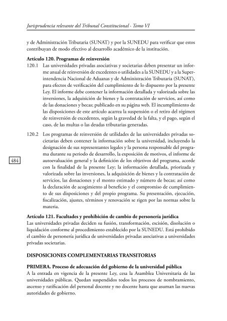 JURISPRUDENCIA RELEVANTE DEL TRIBUNAL CONSTITUCIONAL