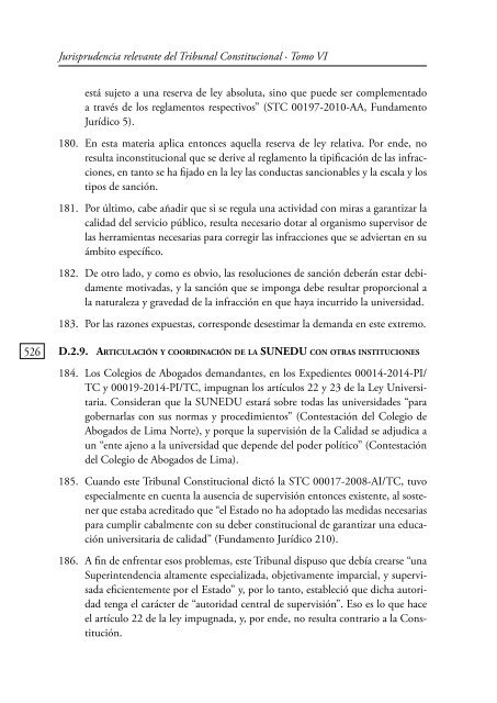 JURISPRUDENCIA RELEVANTE DEL TRIBUNAL CONSTITUCIONAL