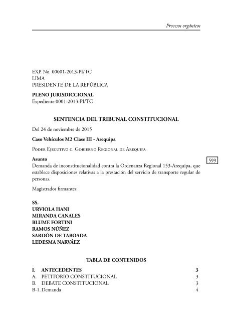 JURISPRUDENCIA RELEVANTE DEL TRIBUNAL CONSTITUCIONAL