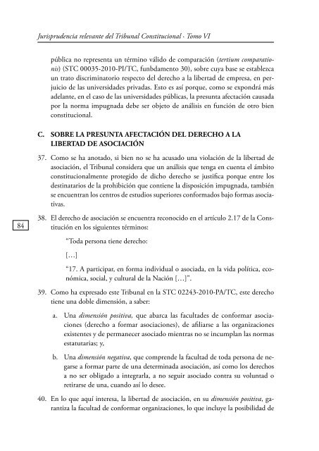 JURISPRUDENCIA RELEVANTE DEL TRIBUNAL CONSTITUCIONAL