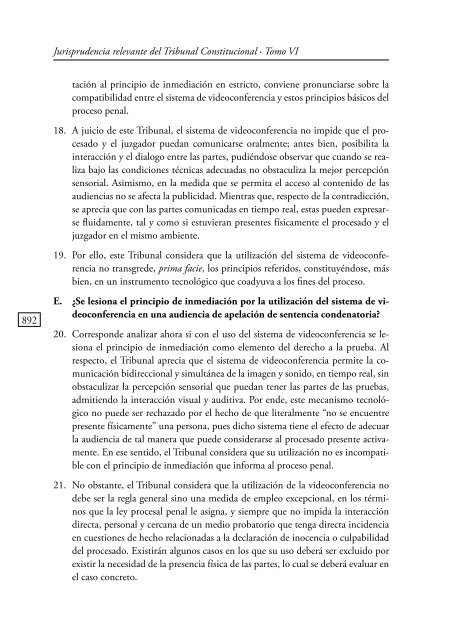 JURISPRUDENCIA RELEVANTE DEL TRIBUNAL CONSTITUCIONAL