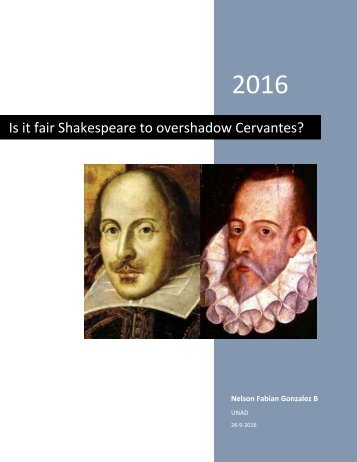 Is it fair Shakespeare overshadow Cervantes