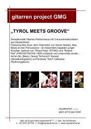 Präsentation Künstler Tyrol meets Groove - Nauders
