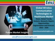 Wireless Communication Technologies In Healthcare Market Growth and Forecast 2016-2026
