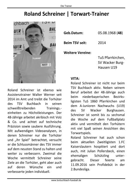 Stadionzeitung TSV Buchbach - SpVgg Unterhaching