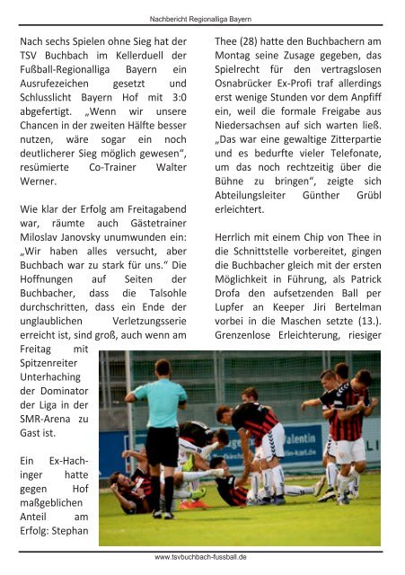 Stadionzeitung TSV Buchbach - SpVgg Unterhaching