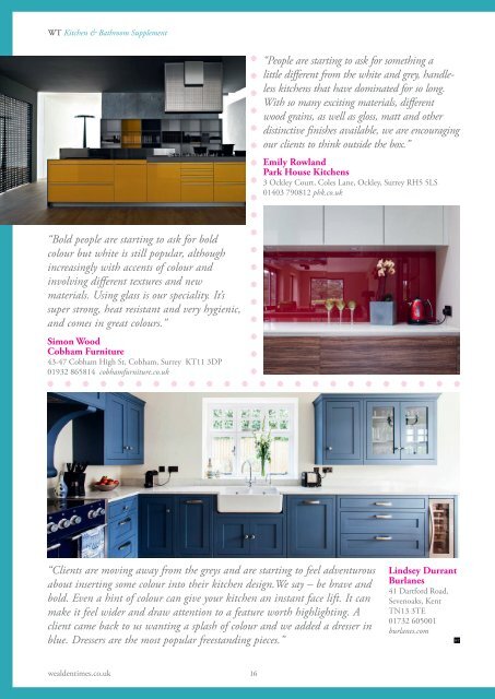 Wealden Times | WT176 | October 2016 | Kitchen & Bathroom supplement inside