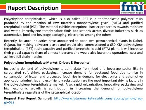 Polyethylene Terephthalate Marketsize in terms of volume and value 2015-2025