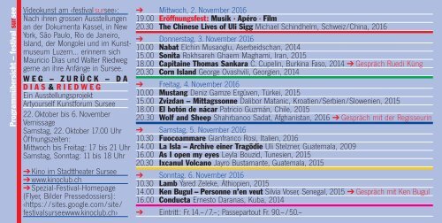 Festival Sursee Programm 2016