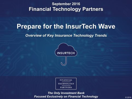 Prepare for the InsurTech Wave