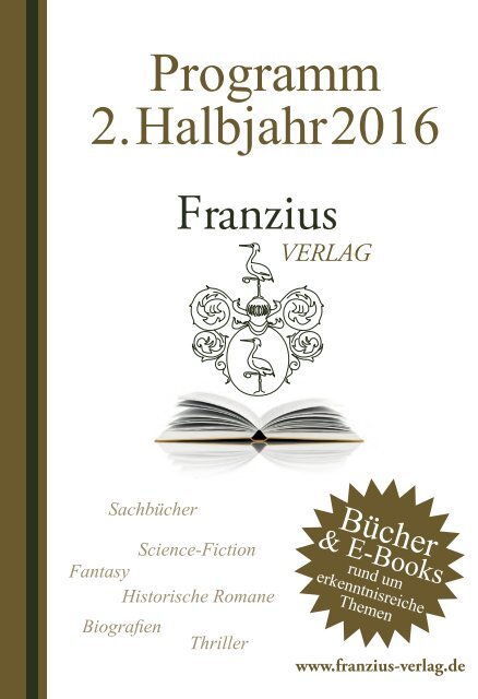 Verlagsprogramm 2HJ 2016 Franzius Verlag