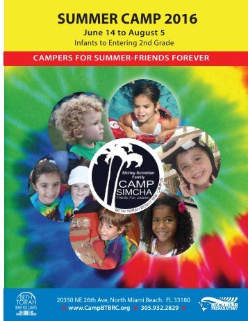 CAMP SIMCHA BROCHURE 2016