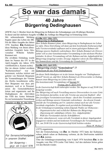 Dedinghausen aktuell 488