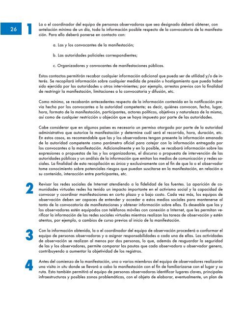 DIRECTRICES PARA LA OBSERVACIÓN DE MANIFESTACIONES Y PROTESTAS SOCIALES