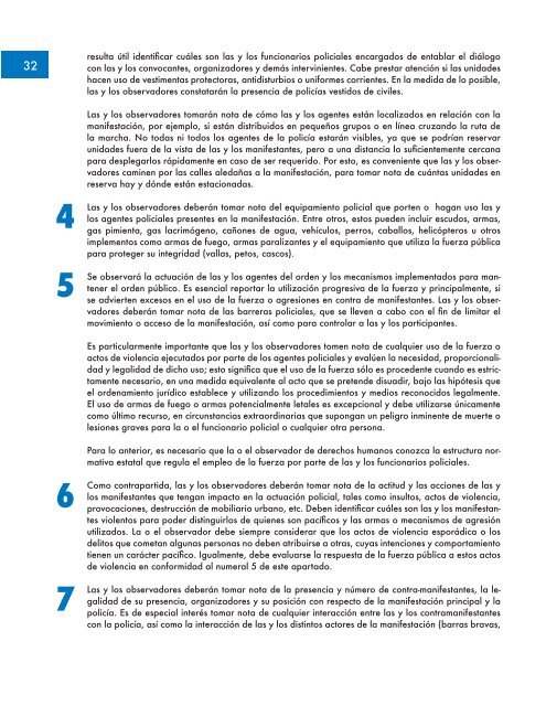 DIRECTRICES PARA LA OBSERVACIÓN DE MANIFESTACIONES Y PROTESTAS SOCIALES